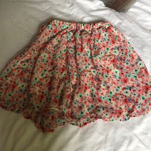 Pink floral skirt